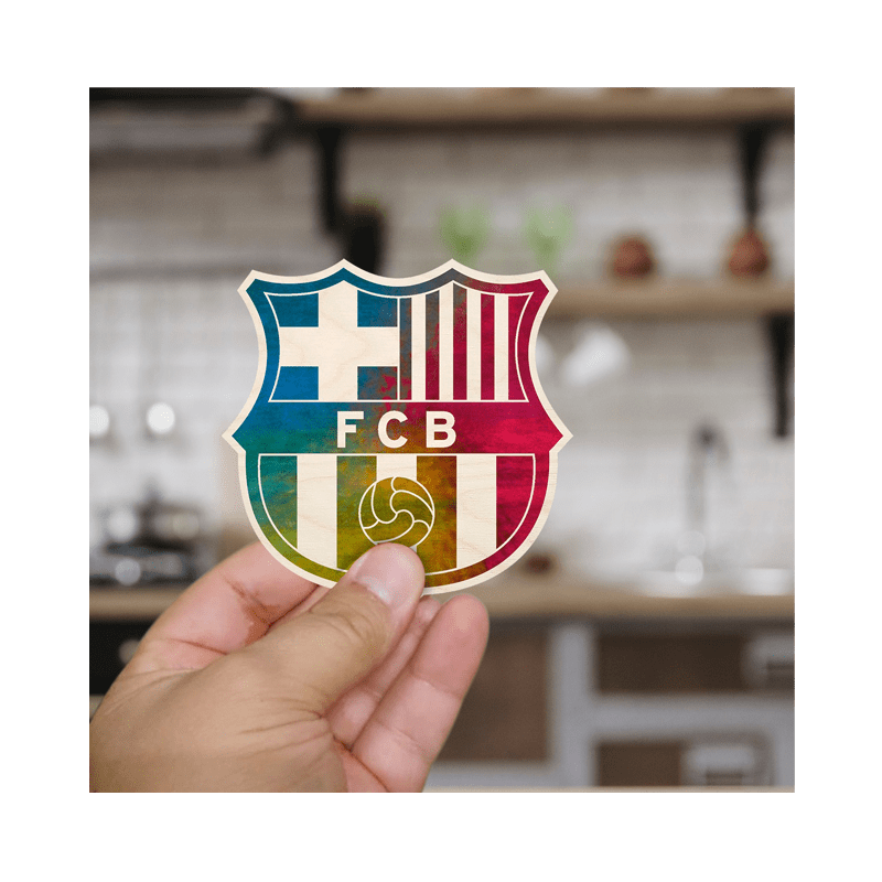 FC Barcelona Wooden Fridge Magnet - www.entertainmentstore.in