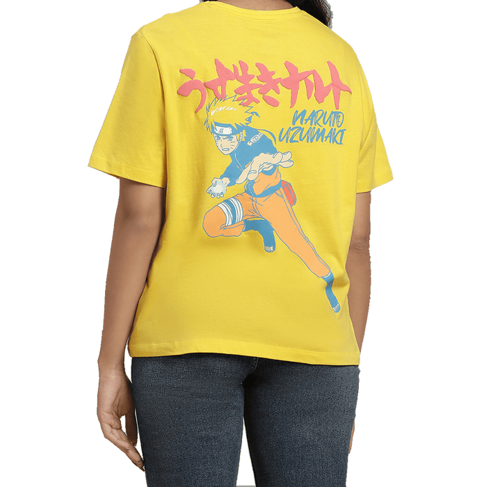 Naruto 292 Bright Yellow Womens T Shirt - www.entertainmentstore.in