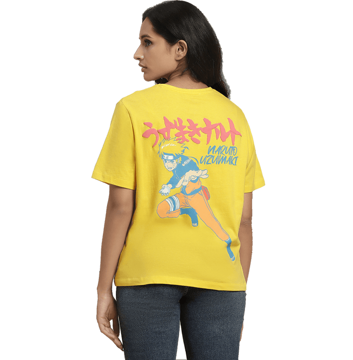 Naruto 292 Bright Yellow Womens T Shirt - www.entertainmentstore.in