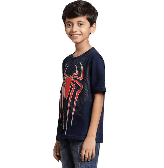 Spiderman 98 Navy Peony Kids T Shirt - www.entertainmentstore.in