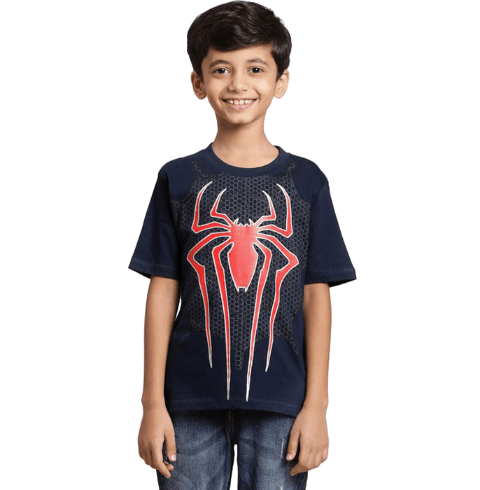 Spiderman 98 Navy Peony Kids T Shirt - www.entertainmentstore.in