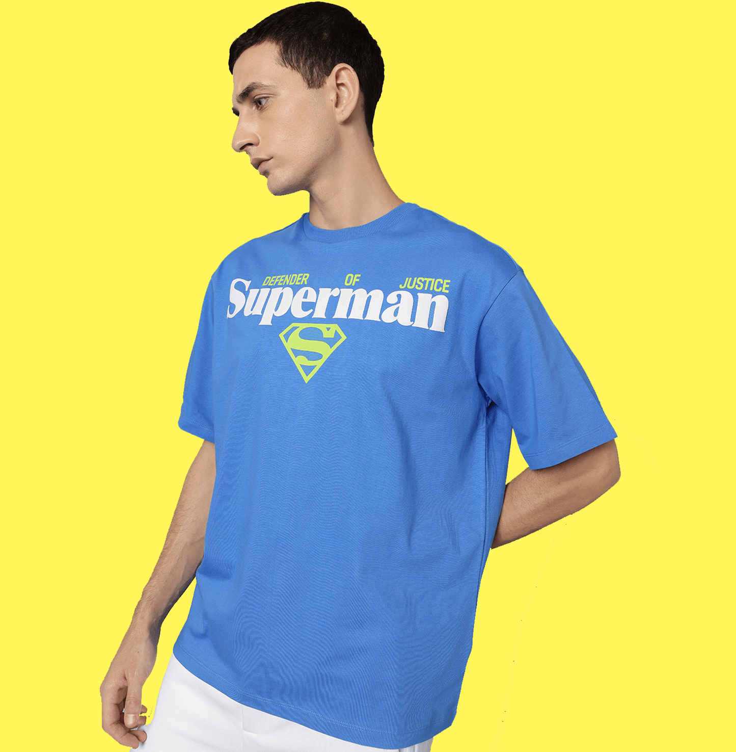 Superman 2437 Bright Blue Mens T Shirt