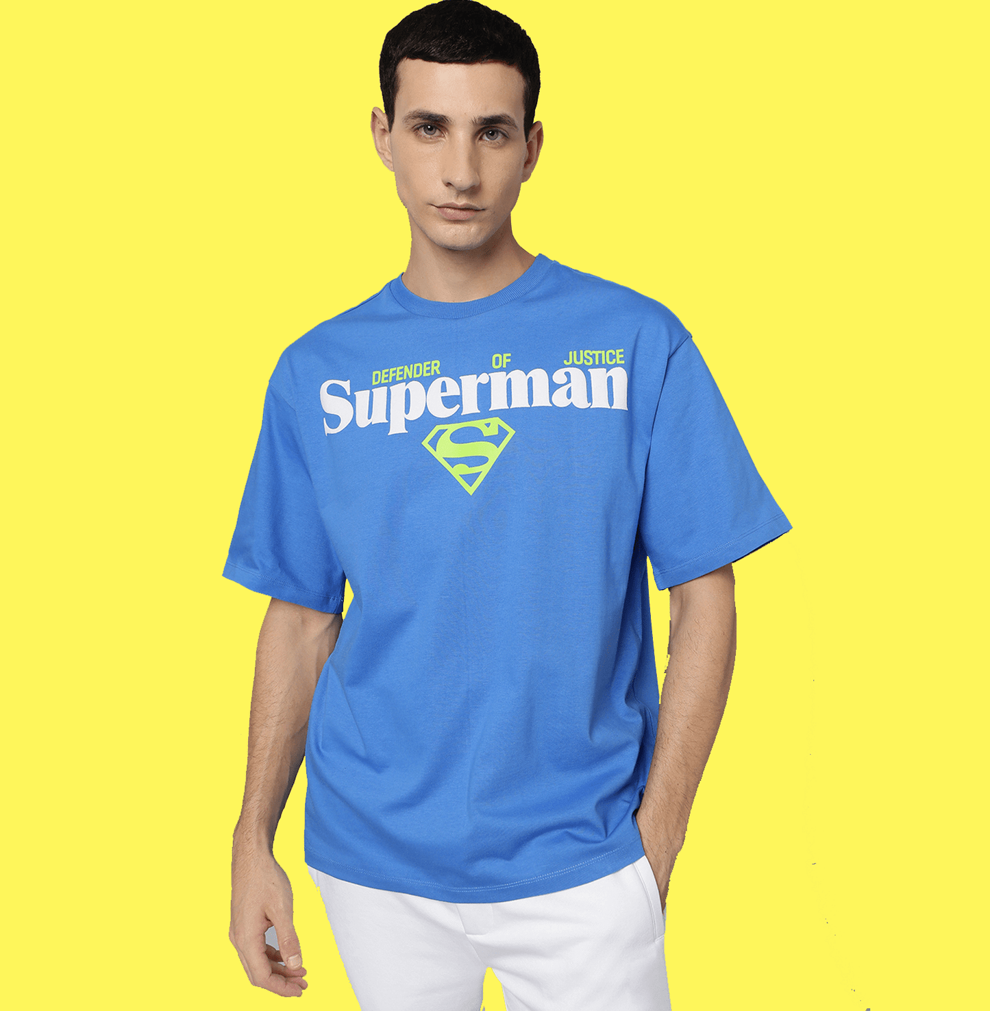 Superman 2437 Bright Blue Mens T Shirt