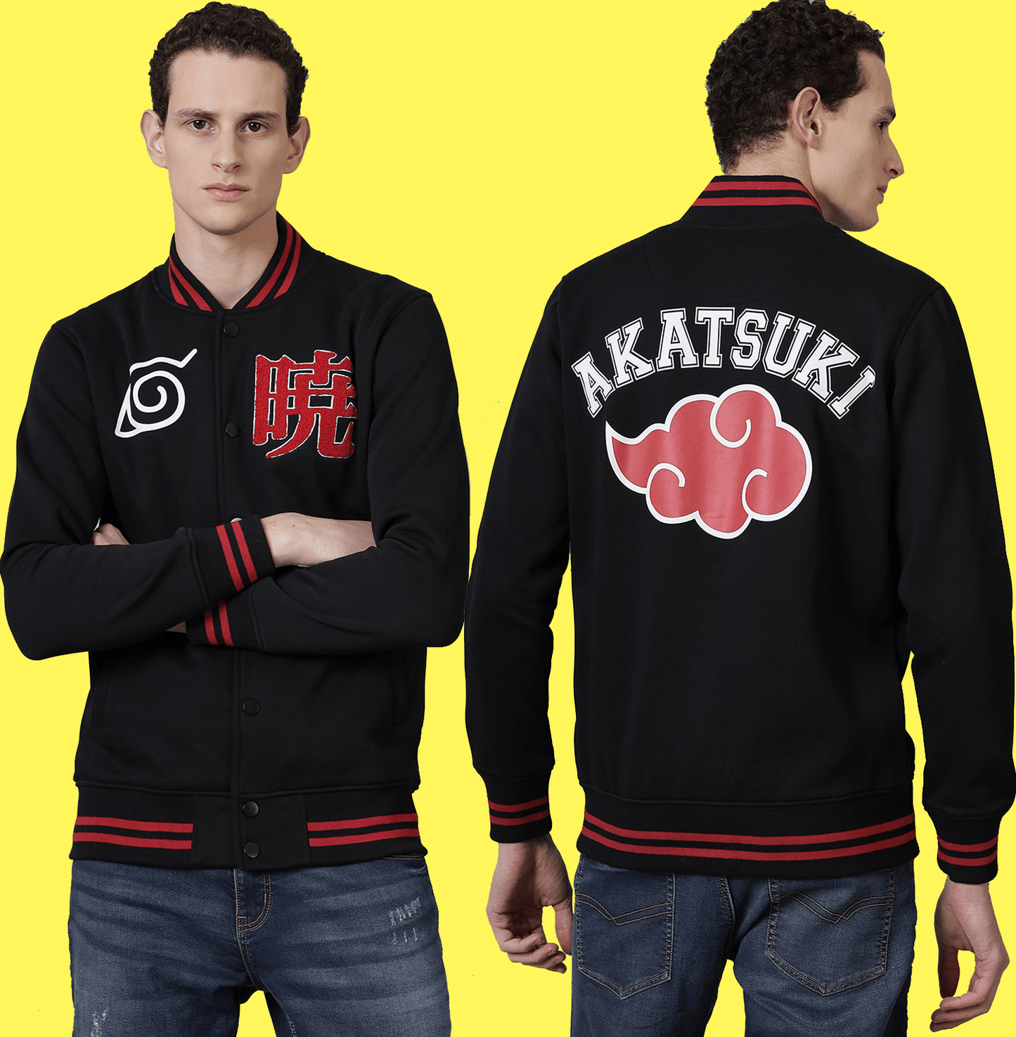 Buy Naruto Black Regular Jacket for Men Online Naruto Anime Jacket
