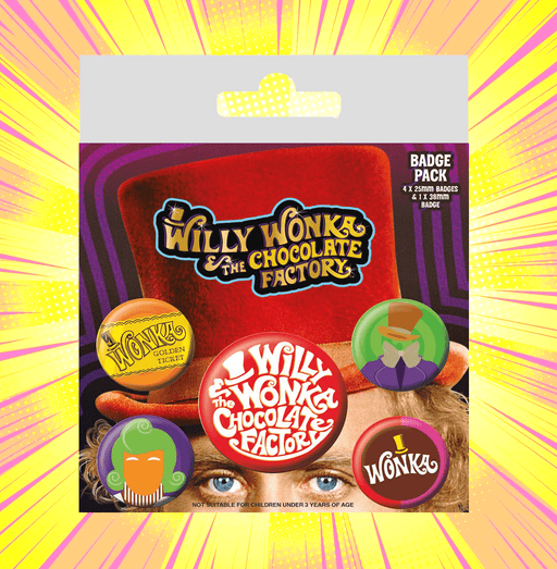 Willy Wonka & The Chocolate Factory Badge Pack - www.entertainmentstore.in