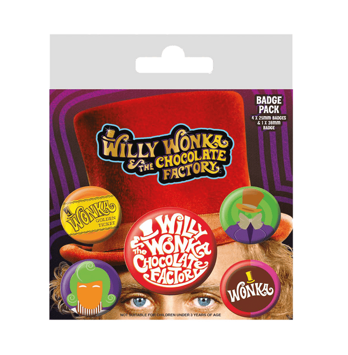 Willy Wonka & The Chocolate Factory Badge Pack - www.entertainmentstore.in