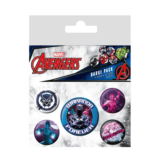 Black Panther (Wakanda Forever) Badge Pack - www.entertainmentstore.in
