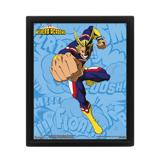 My Hero Academia S1 Allmight 3D Framed Poster - www.entertainmentstore.in