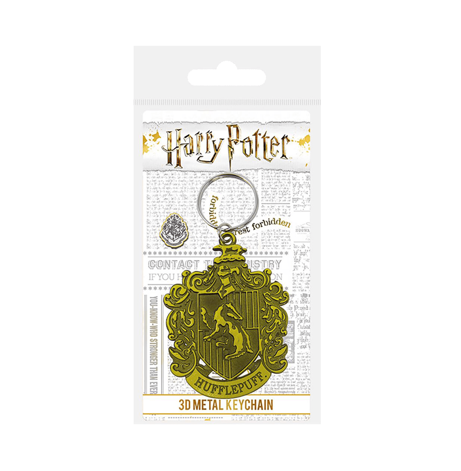 Harry Potter Colourful Crest Hufflepuff Metal Keychain - www.entertainmentstore.in