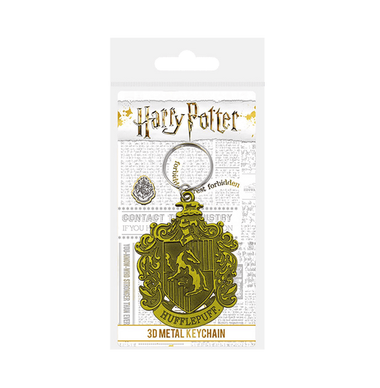 Harry Potter Colourful Crest Hufflepuff Metal Keychain - www.entertainmentstore.in