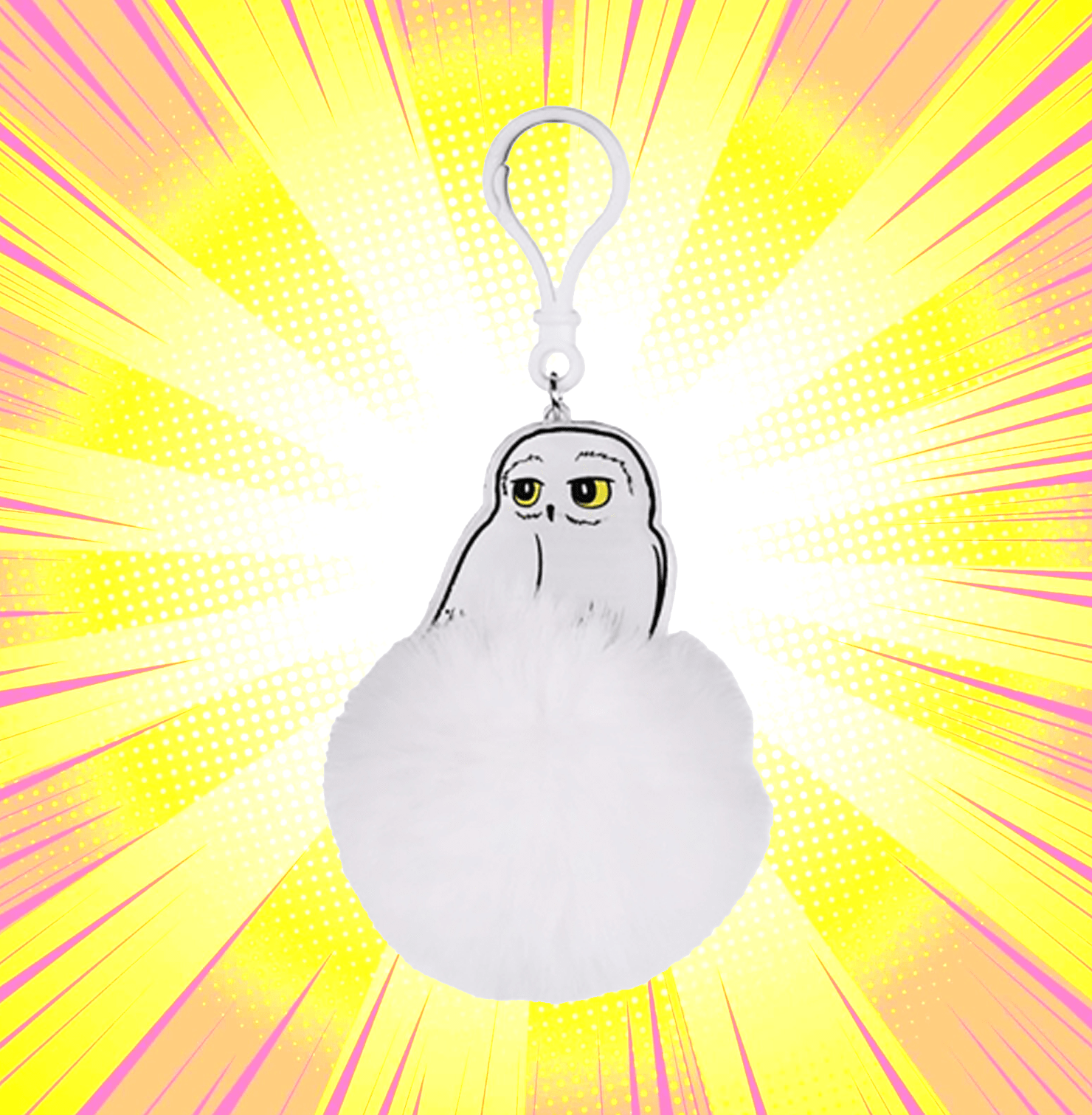 Harry Potter Hedwig Pom Pom Keychain - www.entertainmentstore.in