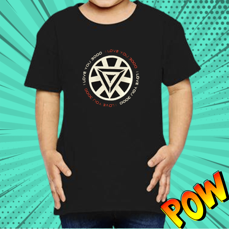 Iron Man I Am Arc Reactor Glow In The Dark Black Kids T Shirt - www.entertainmentstore.in