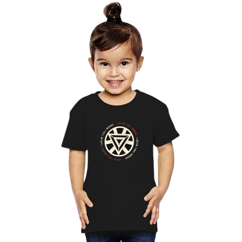 Iron Man I Am Arc Reactor Glow In The Dark Black Kids T Shirt - www.entertainmentstore.in