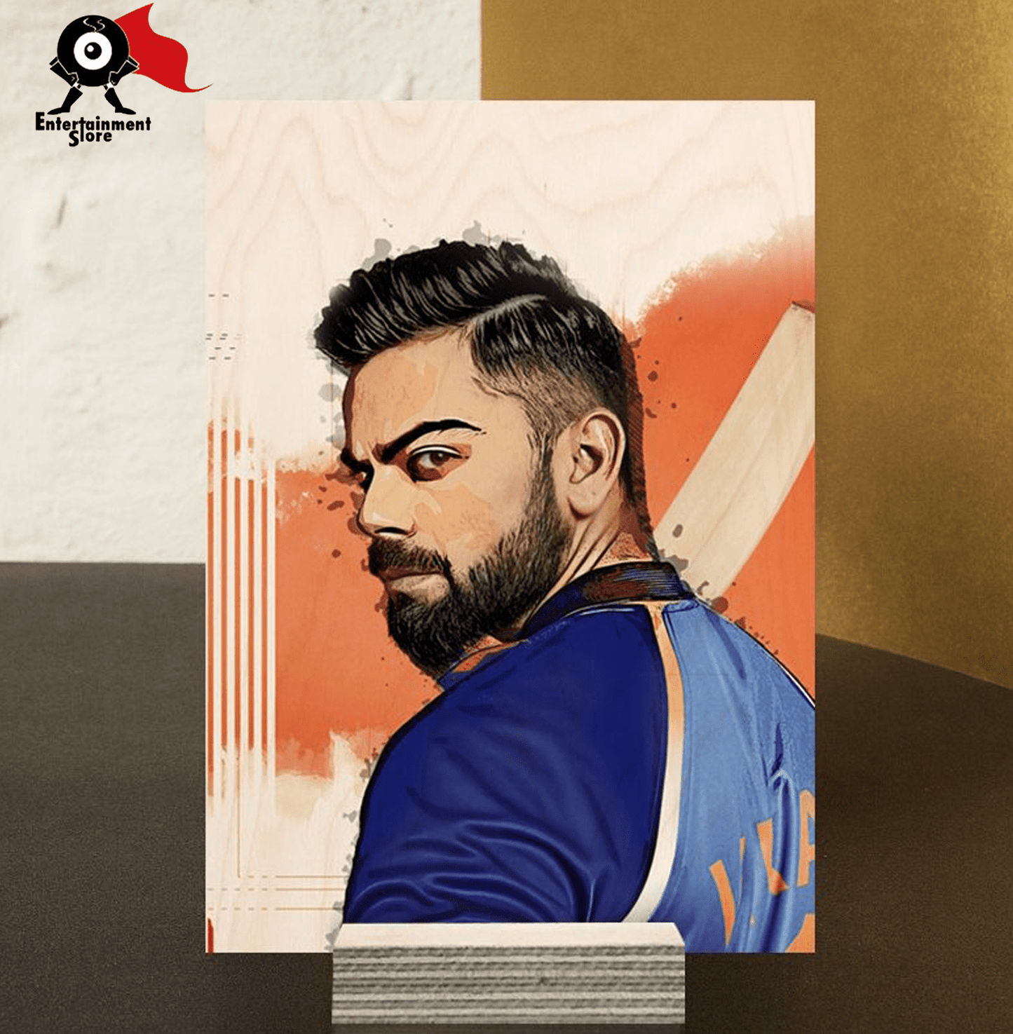 Virat Kohli Wood Print