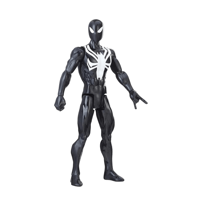 Marvel Spider-Man Titan Hero Series Villains Black Suit Spider-Man 12-Inch-Scale Super Hero Action Figure - www.entertainmentstore.in