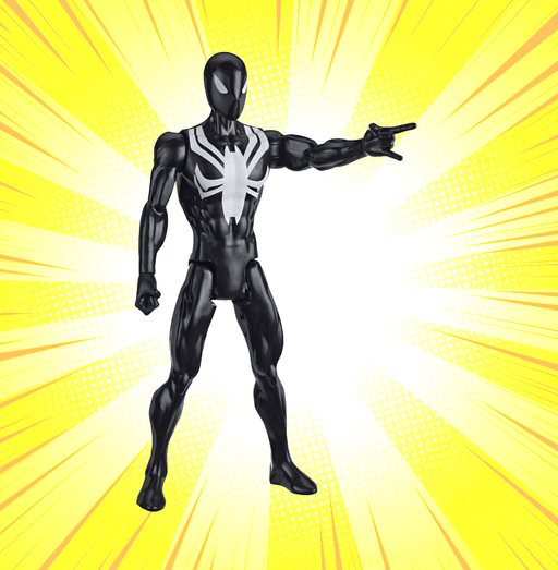 Marvel Spider-Man Titan Hero Series Villains Black Suit Spider-Man 12-Inch-Scale Super Hero Action Figure - www.entertainmentstore.in