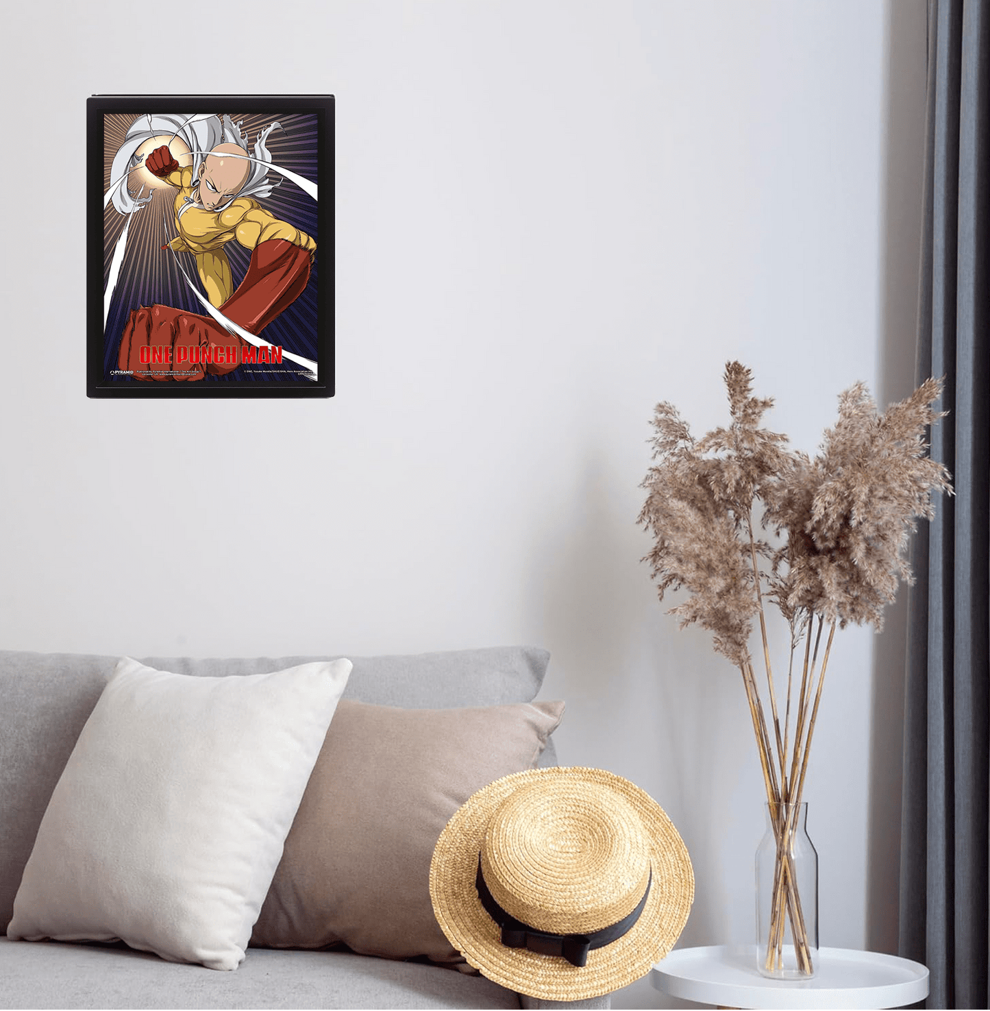 One Punch Man Saitama And Genos Framed Poster