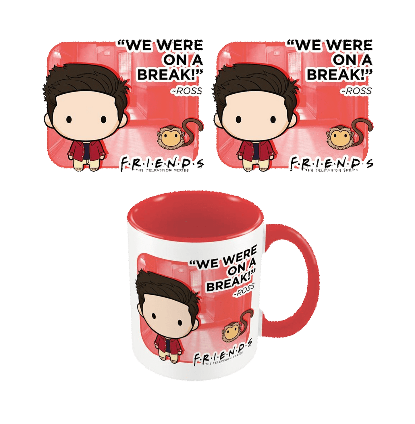 Friends (Ross Chibi) Red Inner Coffee Mug