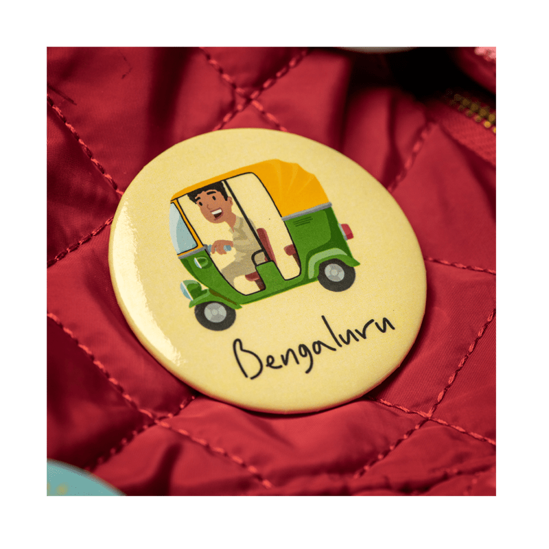 Bengaluru Auto Rides Badge With Magnet - www.entertainmentstore.in