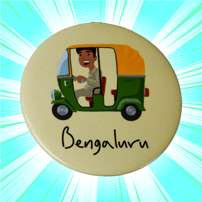 Bengaluru Auto Rides Badge With Magnet — www.