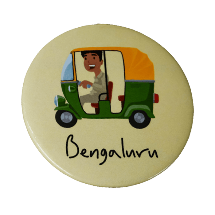 Bengaluru Auto Rides Badge With Magnet - www.entertainmentstore.in