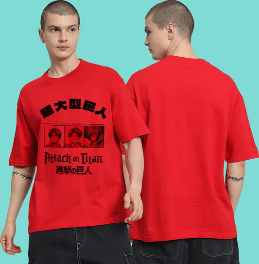 Attack On Titan 3498 Red Regular Fit Mens T Shirt