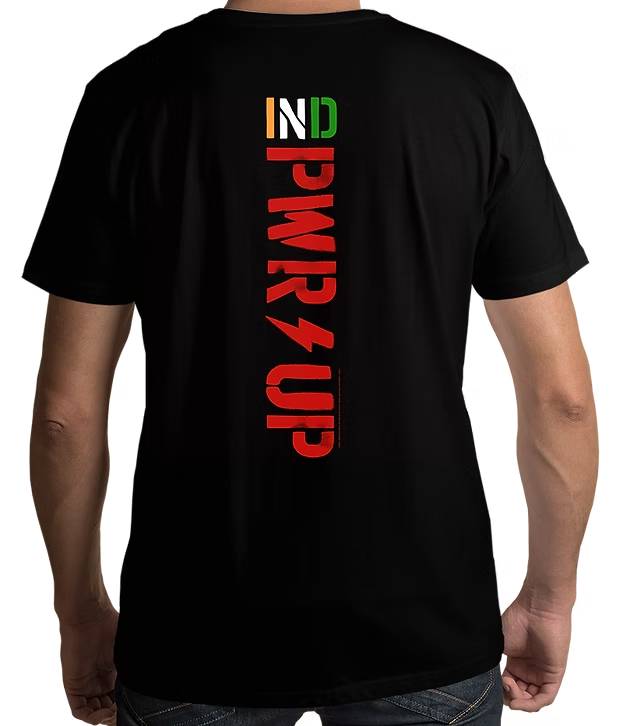 AC DC Power Up India Black T shirt