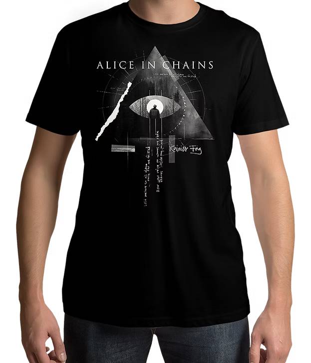 ALICE IN CHAINS RAINIER FOG BLACK T SHIRT