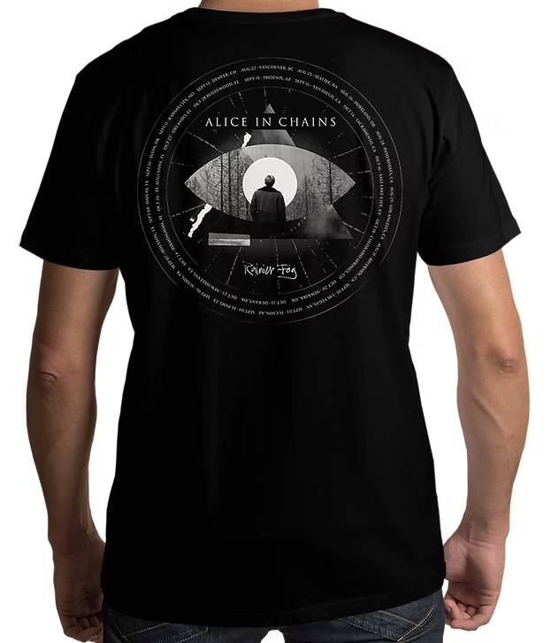 ALICE IN CHAINS RAINIER FOG BLACK T SHIRT