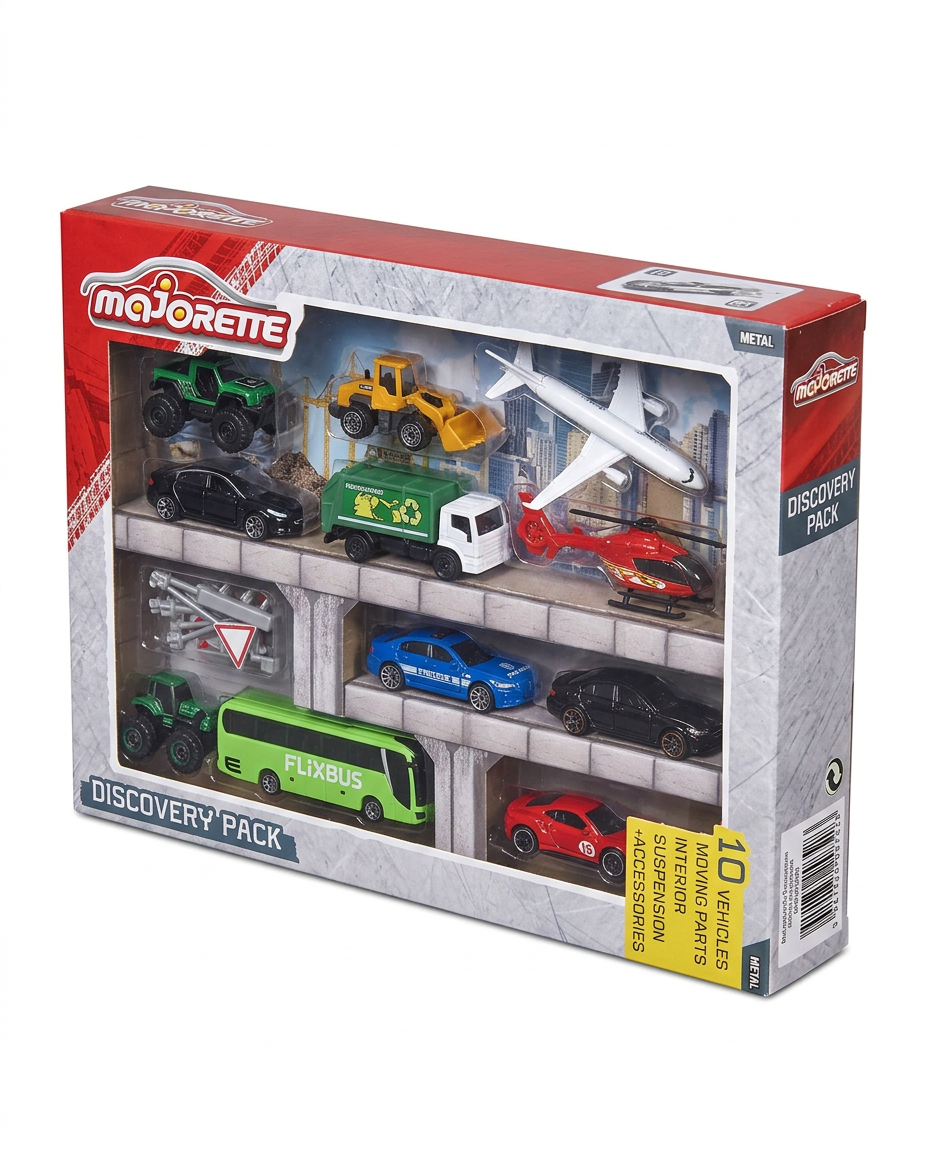 Majorette Discovery Pack 10 Vehicles + Accessories