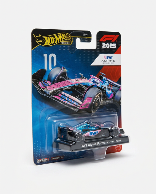Hot Wheels Alpine F1 Team Car - Blue/Pink Metal Die-Cast