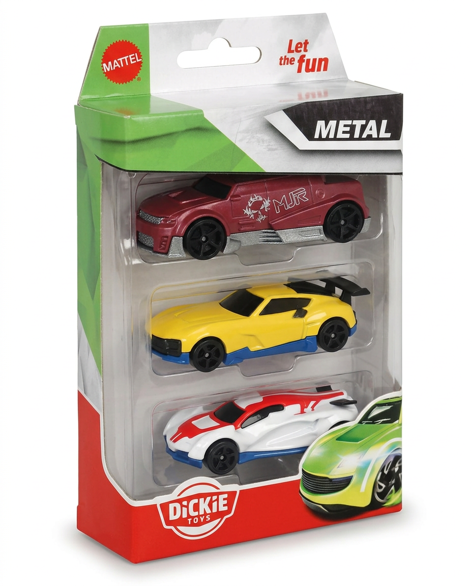Dickie Toys Metal Die-Cast Car Set - 3 Pack