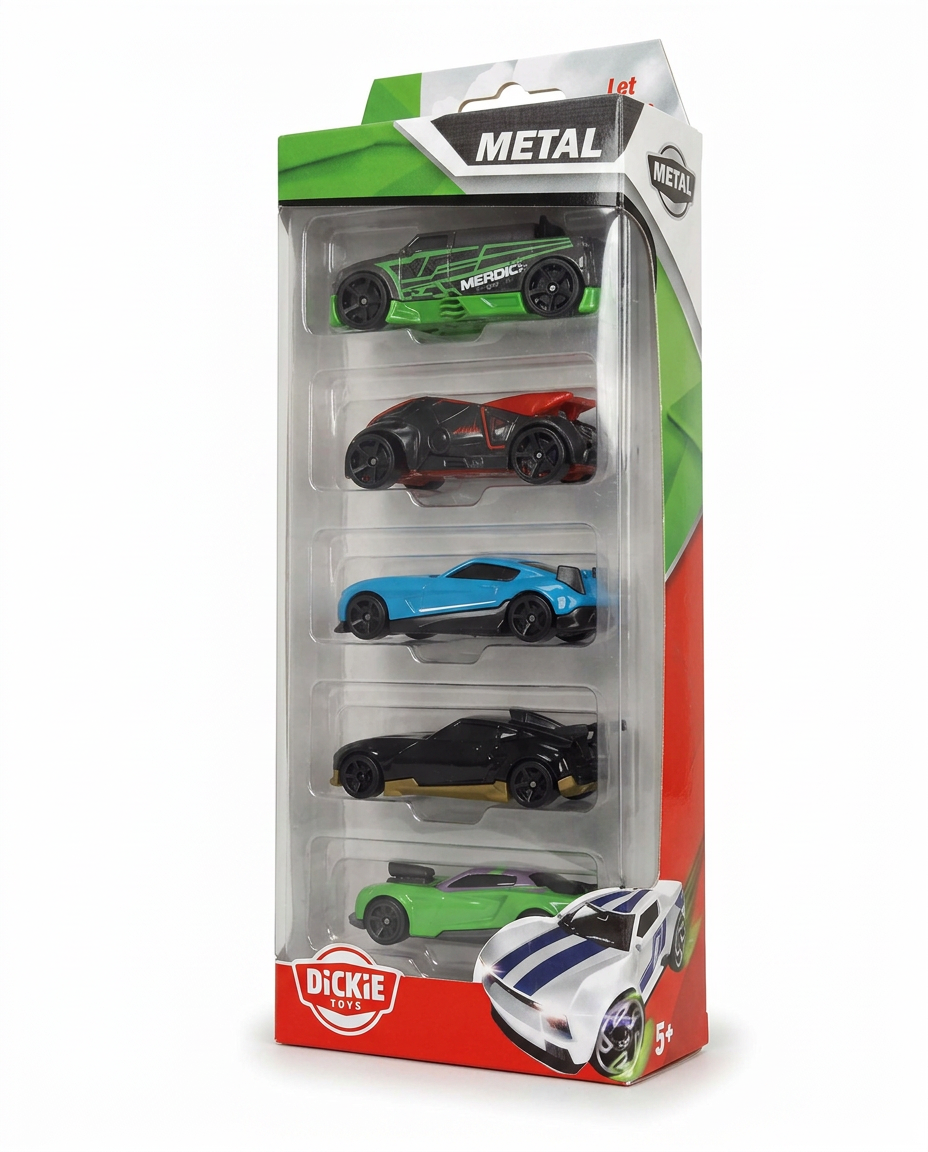 Dickie Toys Metal Die-Cast Cars 5-Pack Assorted Colors