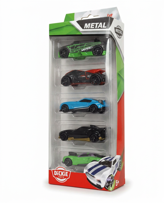 Dickie Toys Metal Die-Cast Cars 5-Pack Assorted Colors