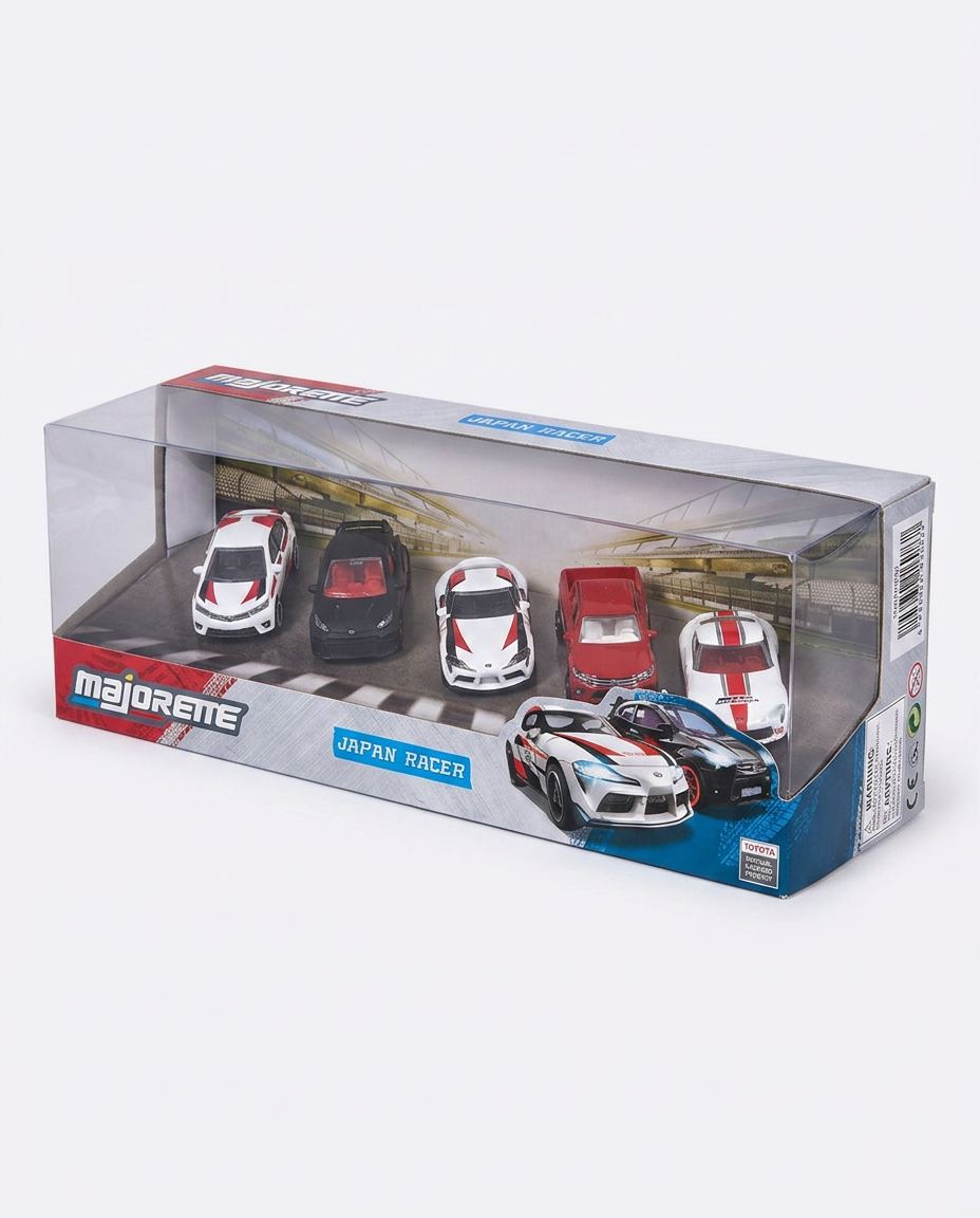 Majorette Japan Racer 5-Car Set - Diecast Metal Toy Cars