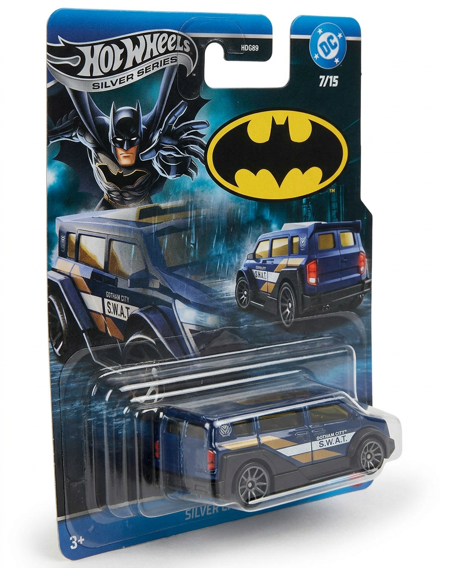 Hot Wheels Batman Gotham City SWAT Vehicle, Blue, Die-Cast