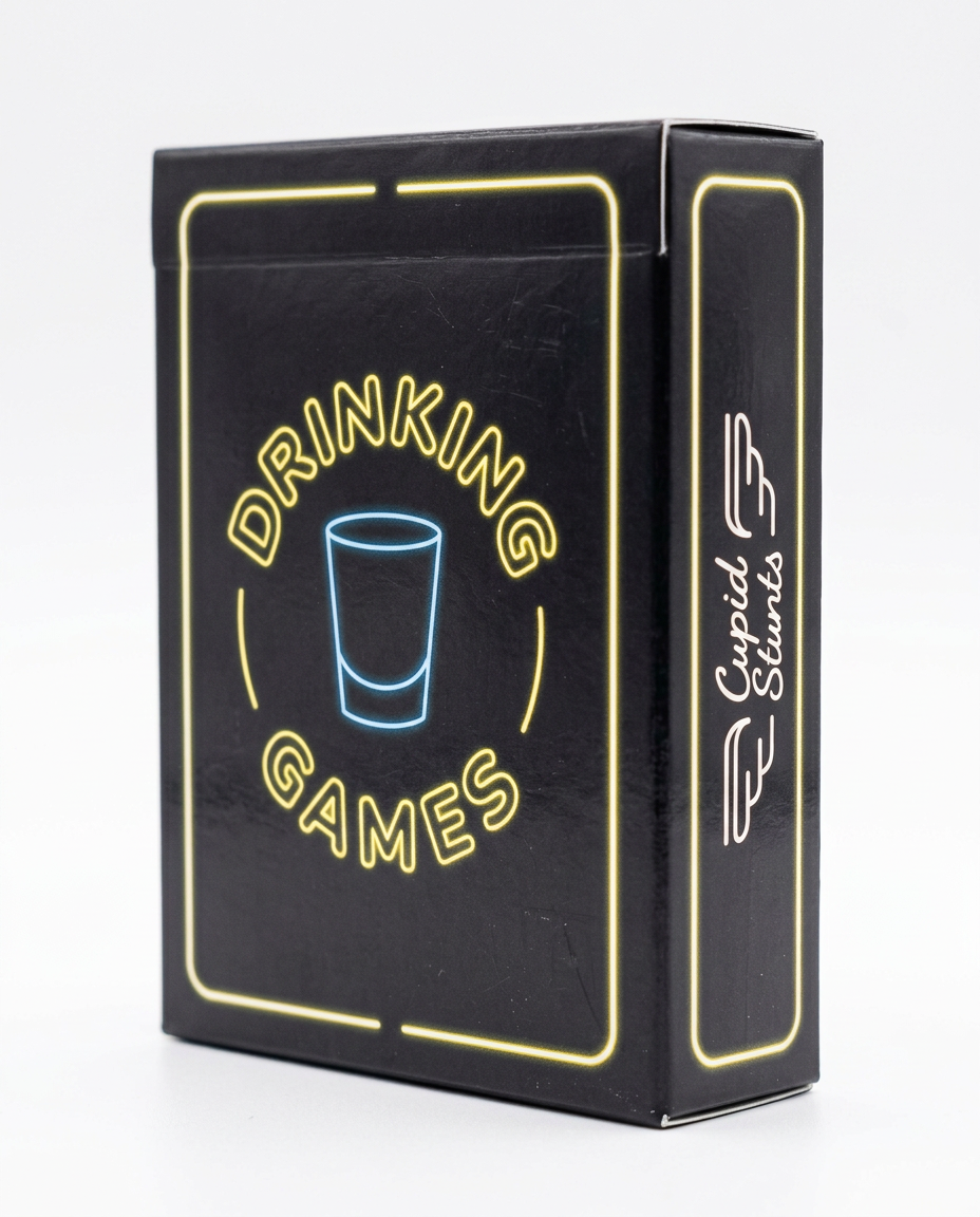 Cupid Stunts Drinking Games Card Deck - Neon Sign Design