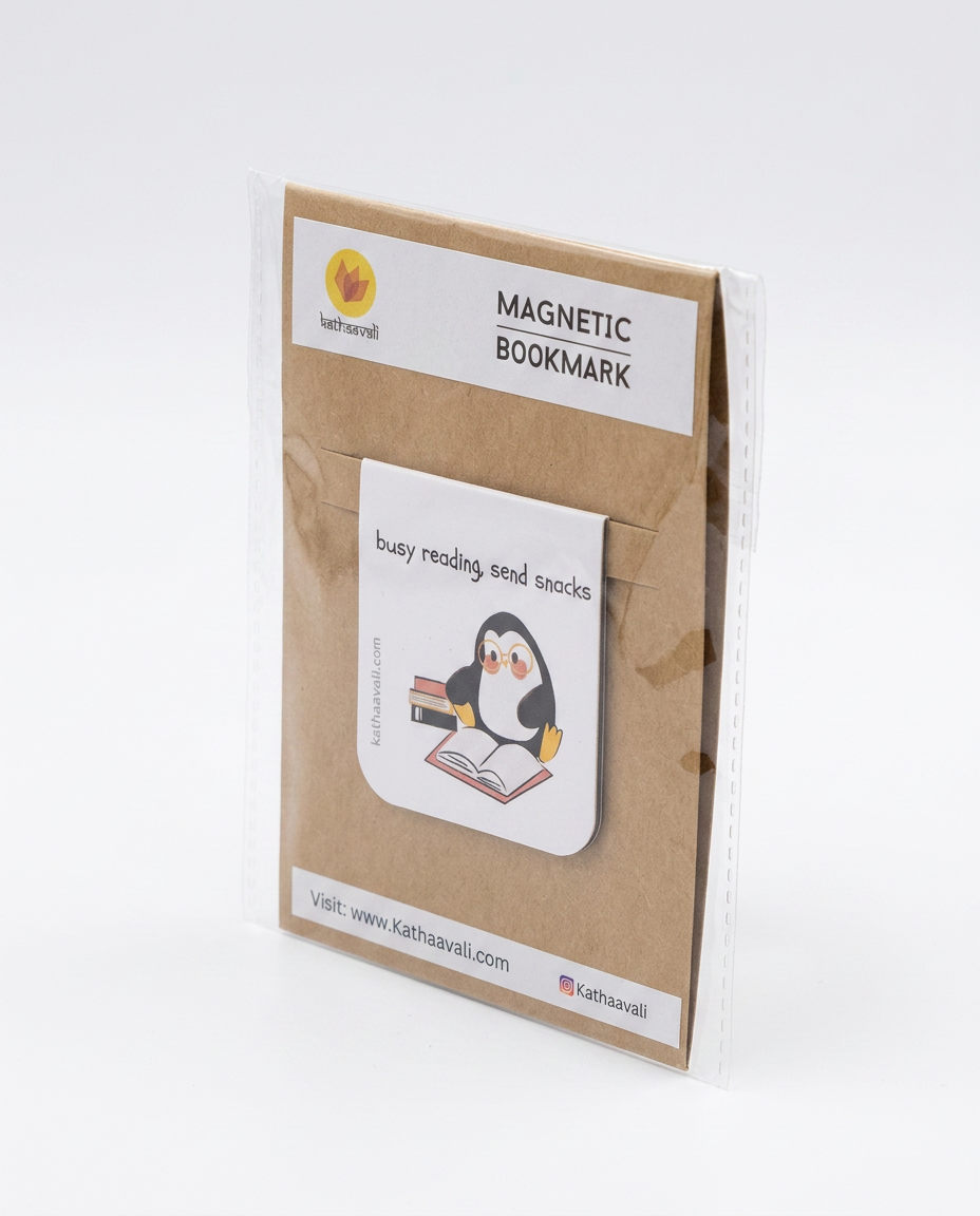 Kathaavali Magnetic Bookmark - Penguin Reading Design