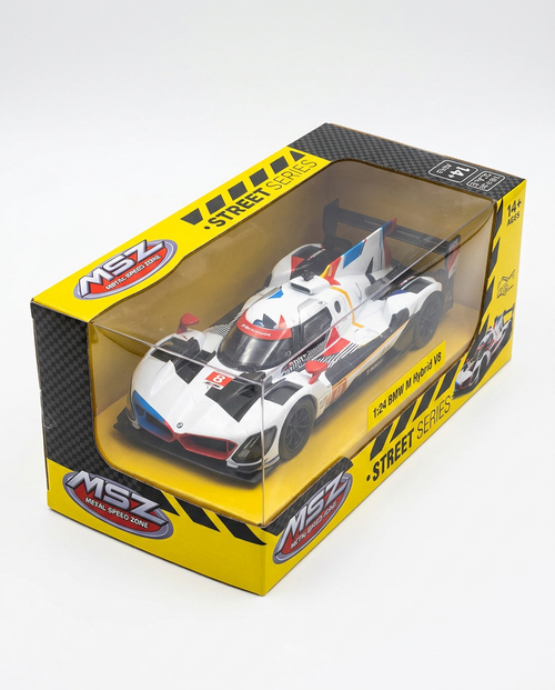 MSZ 1:24 BMW M Hybrid V8 Diecast Model Car - White/Black
