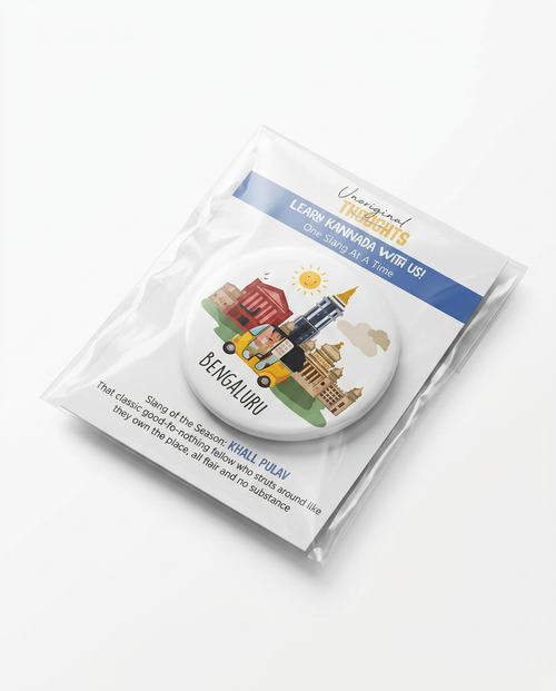Bengaluru Slang Fridge Magnet - White Ceramic Souvenir