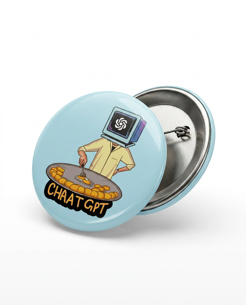Chaat GPT Enamel Pin - Funny Tech & Food Mashup
