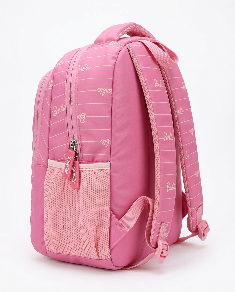 Barbie Pink Canvas Backpack - Kids School Bag