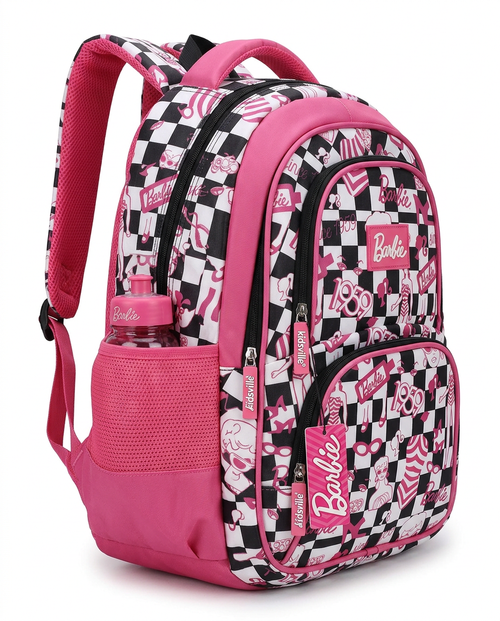 Barbie Checkered Pink & Black Backpack