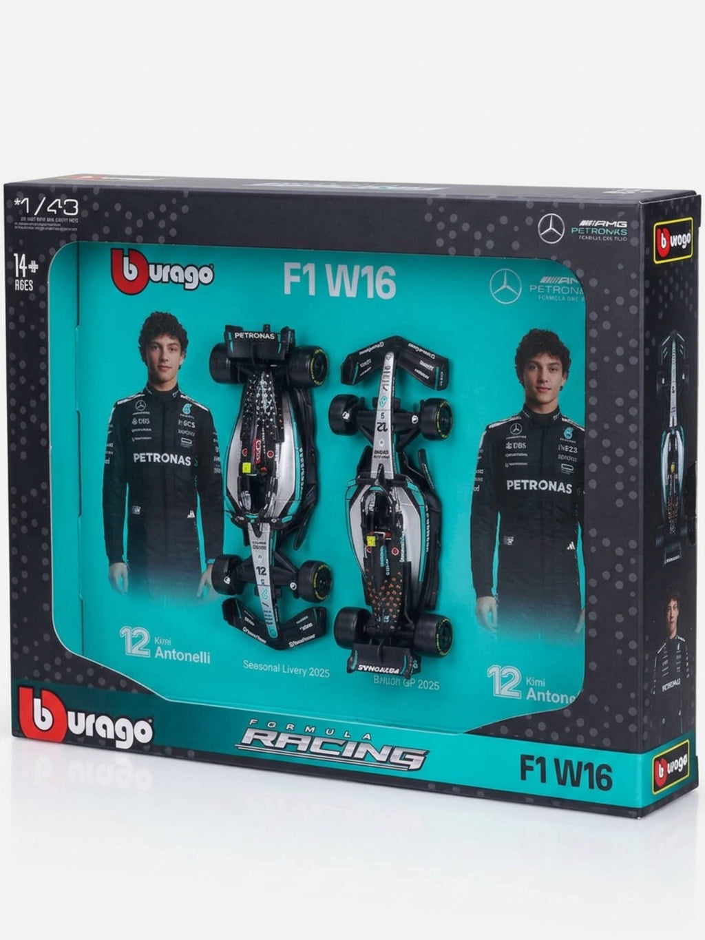Bburago 1/43 F1 W16 Kimi Antonelli Die-Cast Model Set