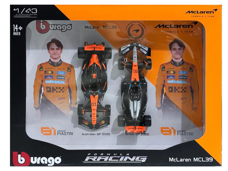 Bburago 1:43 McLaren MCL39 Formula 1 Diecast Model Cars