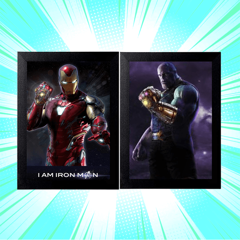 Iron Man & Thanos 3D Frame Poster - www.entertainmentstore.in