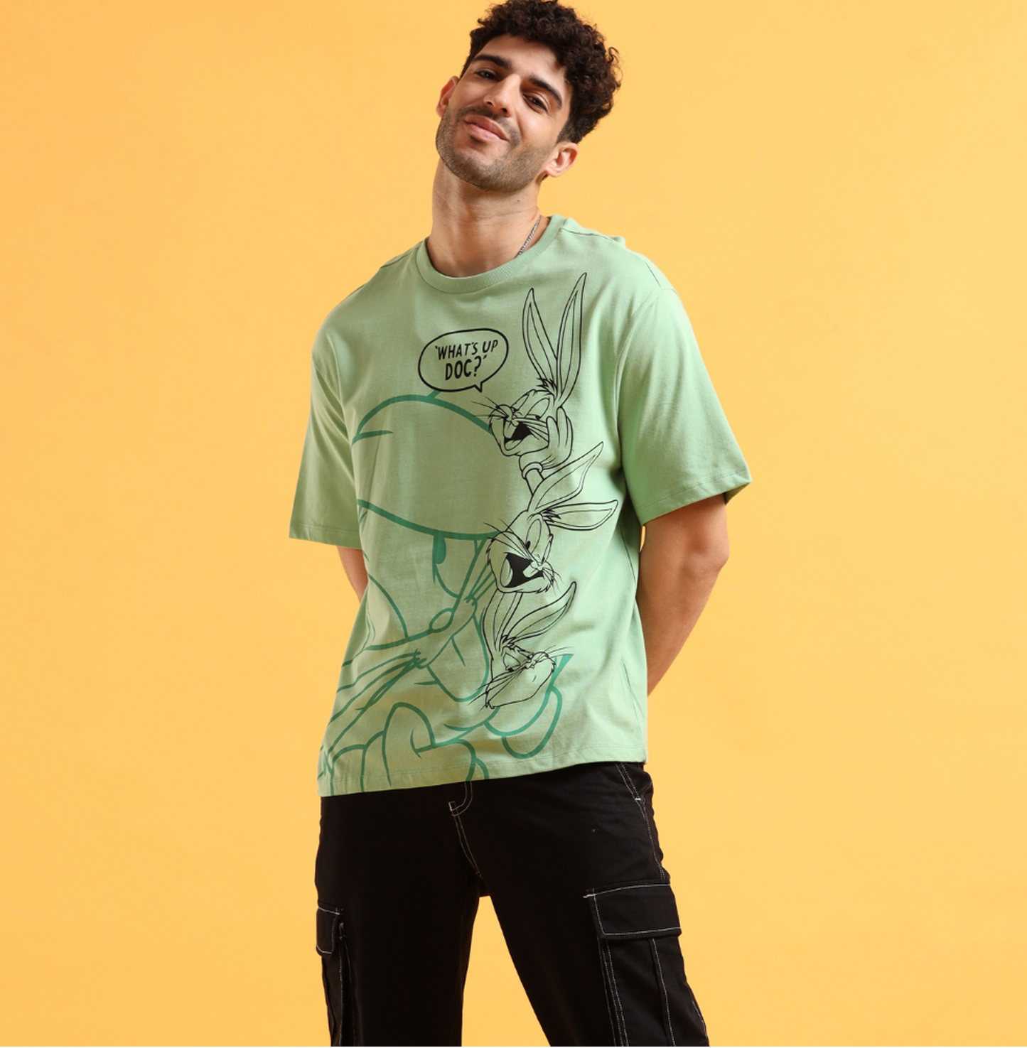 Looney Tunes 1349 Green Fig Mens T Shirt - www.entertainmentstore.in