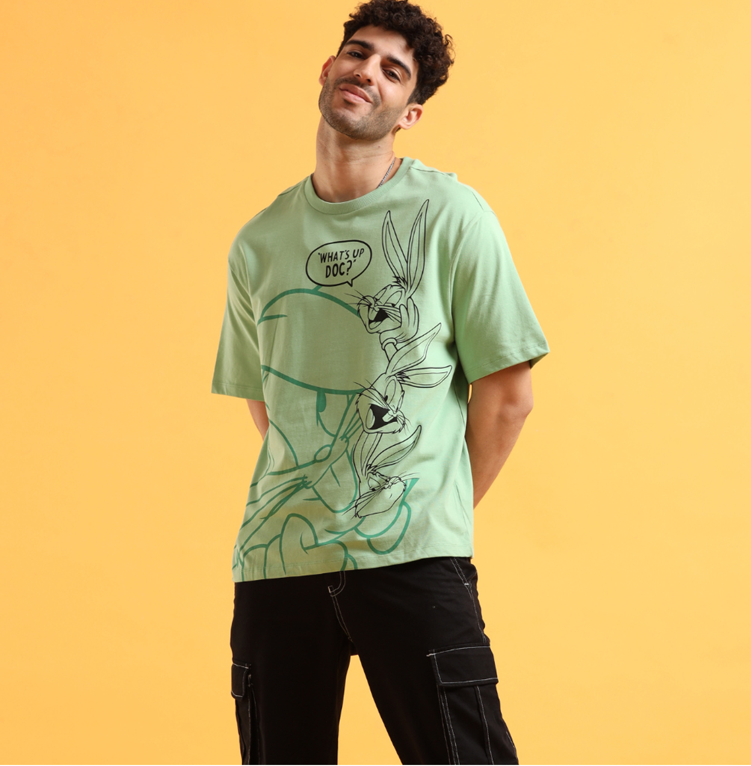 Looney Tunes 1349 Green Fig Mens T Shirt - www.entertainmentstore.in