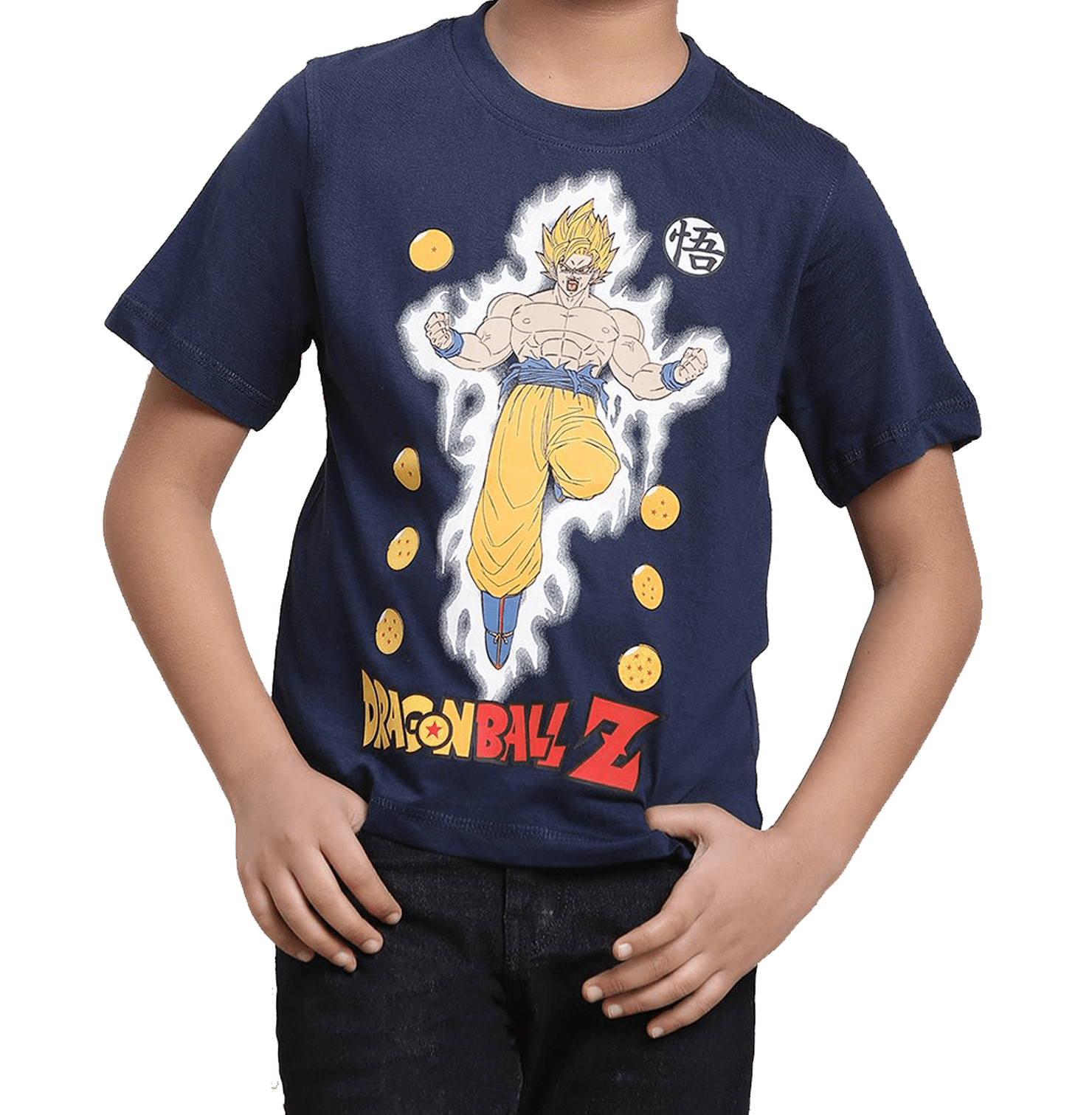 Dragon Ball Z 0748 Navy Peony  Kids Boys T Shirt - www.entertainmentstore.in