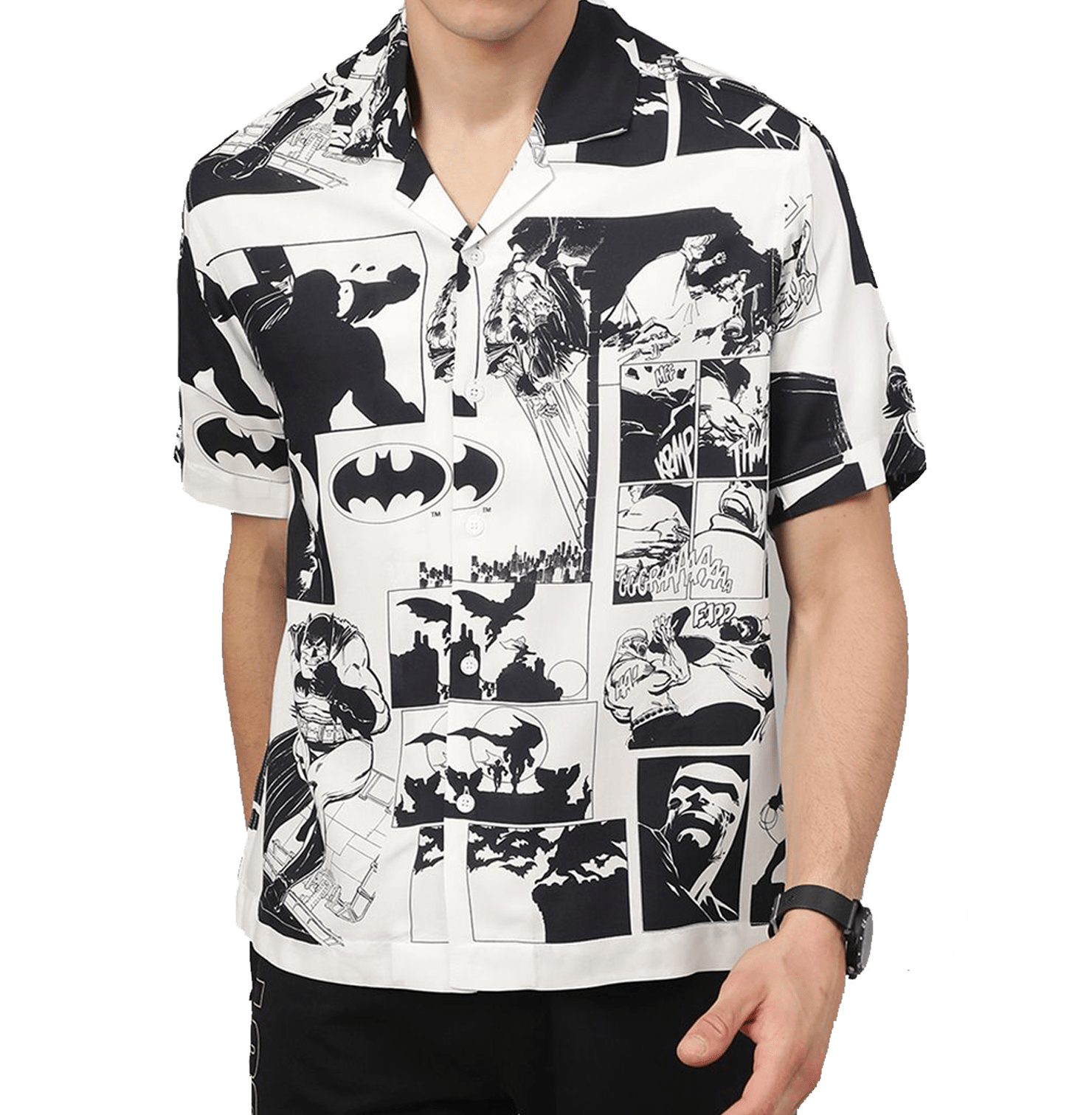 Batman 1522 Black White Mens Shirt - www.entertainmentstore.in